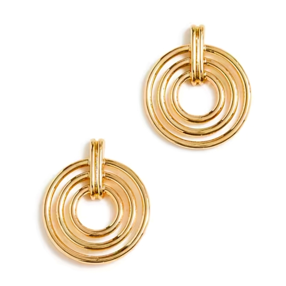 🆕 J. Crew Gold Circle Hoop Statement Earrings